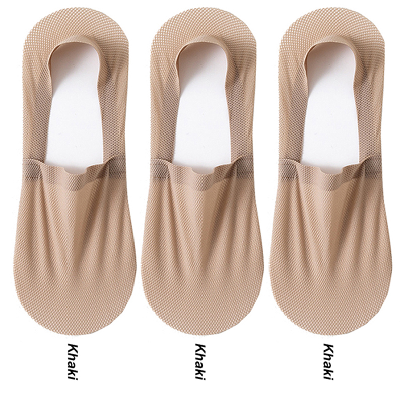 3 Paare/los Männer Stiefel Socken Sommer Dünne Unsichtbare Socke Atmungsaktive Sanft lässig Sox Elastische Gittergewebe Sokken Meias: Goldene