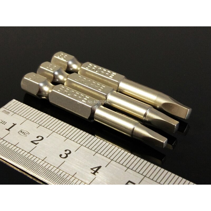 3Sizes 3Pcs Set 50MM Square Head Screwdriver Bits 1/4'' Hex Shank Magnetic Electric Driver Bits S1 S2 S3 Hand Tools S2 Steel