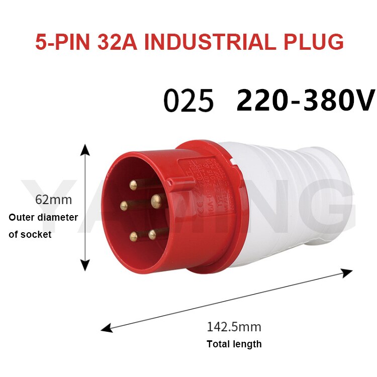 4-Core Pins 16A/32A Waterproof Industrial Plug Socket Concealed Open Connector Aviation Explosion-proof Male And Female