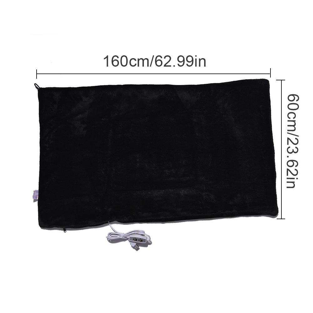 160*60CM USB Heating Shawl 3-speed Timing Thermostat Blanket USB Electric Shawl TV Blanket Warm Flannel Blankets Cover Blanket