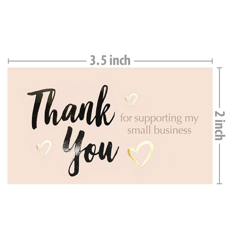 50pcs Thank You for Supporting My Small Business Card Thanks Greeting Card Appreciation Cardstock for Owners Sellers