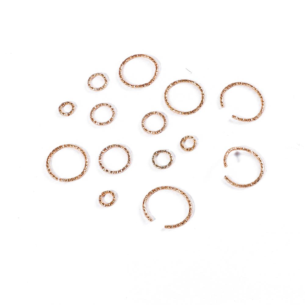 50pcs 8-20mm Gold Rhodium Round Jump Rings Twisted Open Split Rings jump rings Connector For Jewelry Makings Findings Supplies