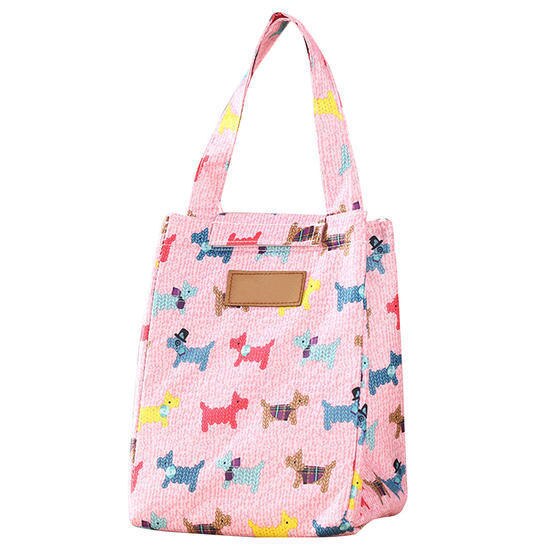 Thermal Portable Lunch Bag Insulated Large Food Cooler Bags Lunch Carry Tote Storage Case Lunch Bags for Women Men Kids: Pink Dog