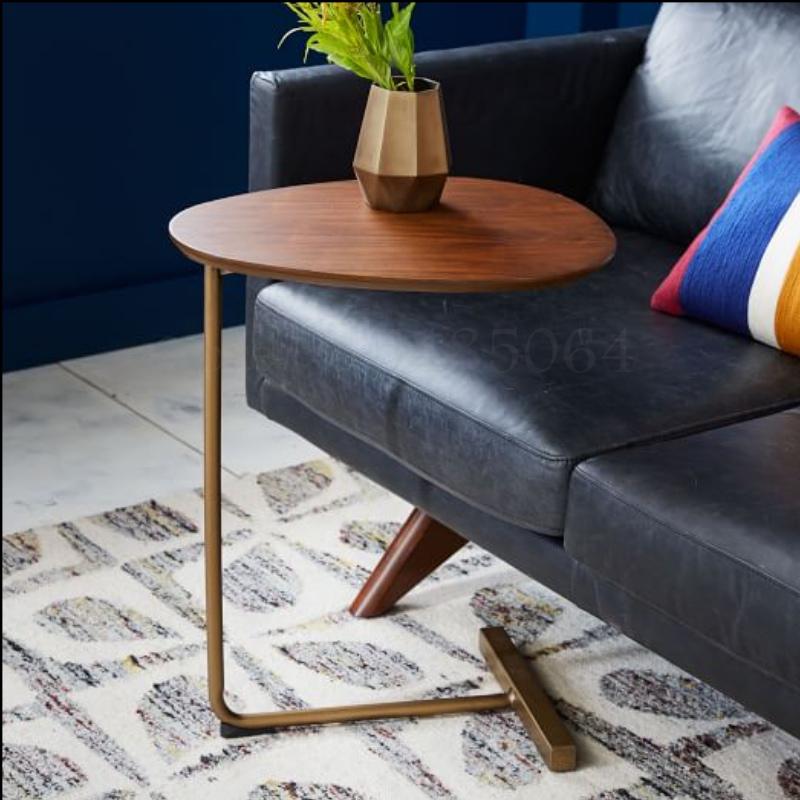 Nordisk minimalistisk ovalt mini sofabord sidebord mobil sofa hjørne sidebord doven natbord natbord