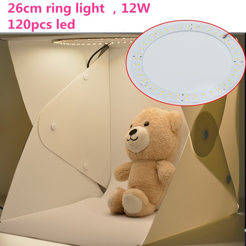 Kit Softbox portatile da 11.8 pollici Lightbox 12W Ring Light EVA fondali da tavolo fotografia Studio fotografico Kit Softbox per fotocamera del telefono