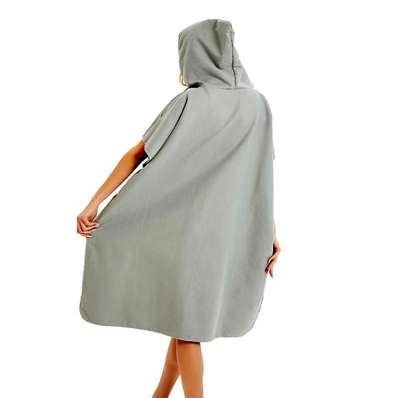 Microfiber Wetsuit Veranderende Gewaad Met Kap, Quick Dry Hooded Handdoeken Voor Zwemmen, Strand Surf Poncho Compact & Lichtgewicht: Grey