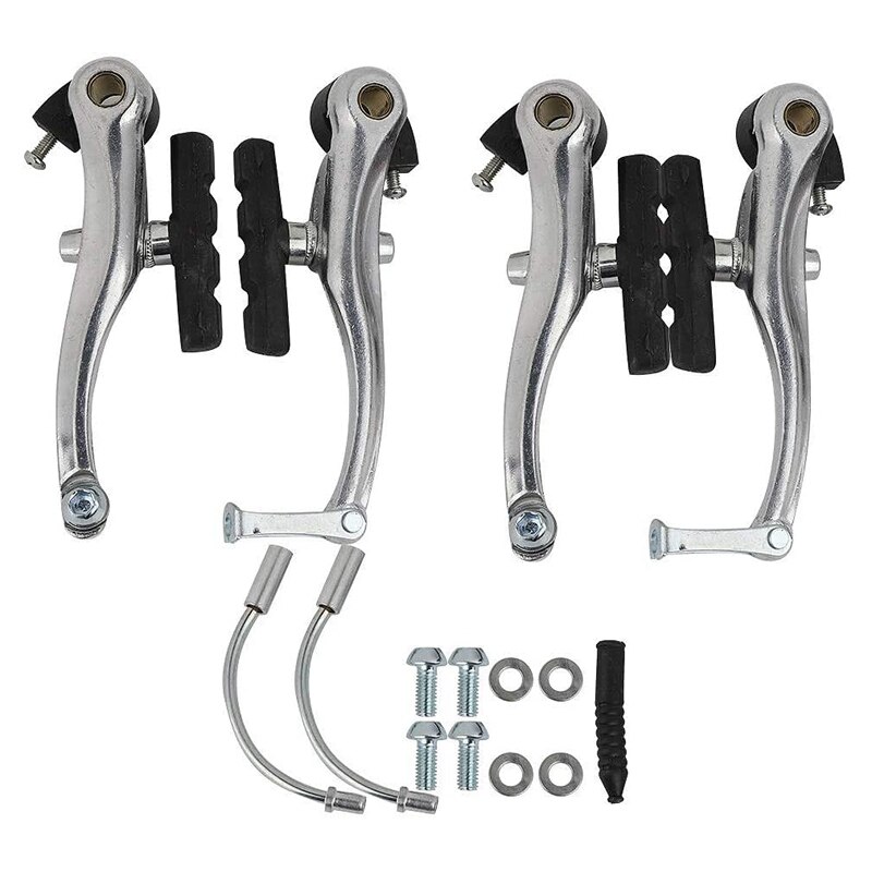 2 paar universelle v-bremsen für fahrräder und mountainbikes, inklusive bremsbelägen