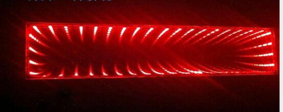 Car GALAXY REAR VIEW MIRROR LED CLIP-ON INFINITY 3D bottomless extends the abyss Rearview time tunnel Endless Infinite space: Red