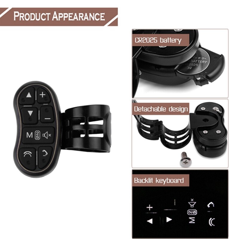 Car Universal Steering Button Wheel Control Key Wireless Remote Control Applicable To Any Brand Car Navigation DVD System