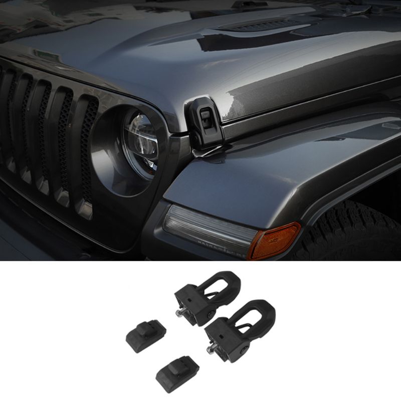 Rustfritt stål låse låse hette fangst sett til jeep krangel jl