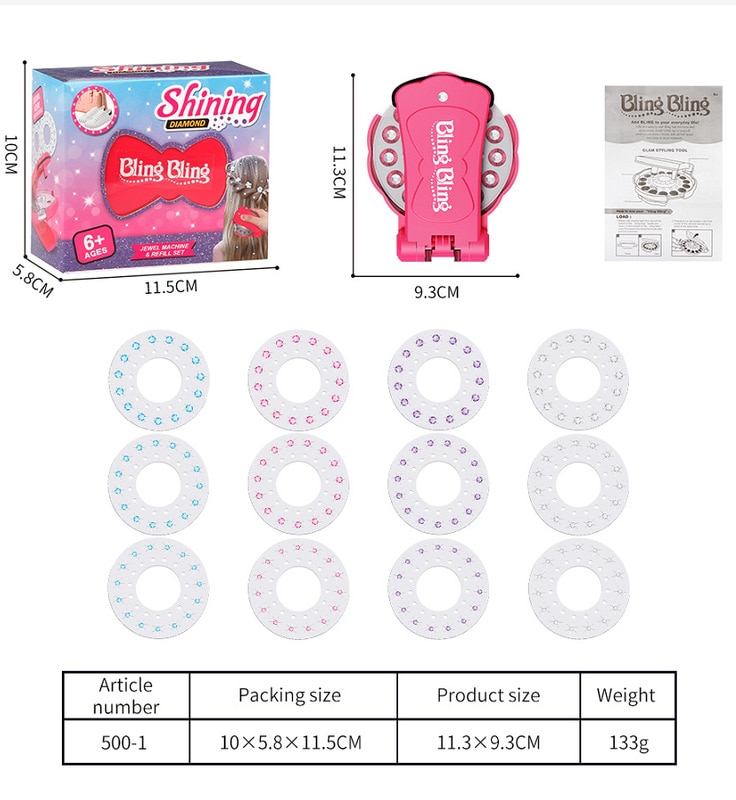 Neue Edelsteine Blingers Deluxe Set Mädchen schönheit Spielzeug Pretend Spielen Jewel Set DIY Mädchen Haar Styling Werkzeug Diamant Aufkleber Spielzeug