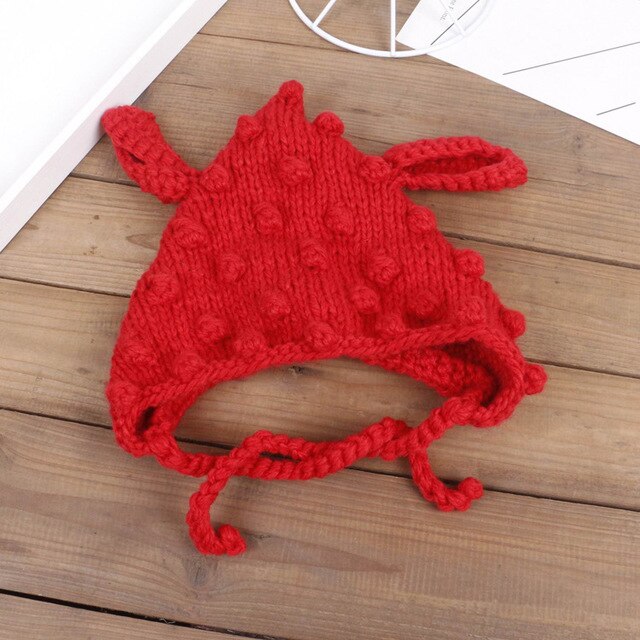 Gorros de lana con orejeras para bebés, con cordones, para otoño e invierno, para hombres y mujeres, sombreros artesanales, bonitos de punto: B1