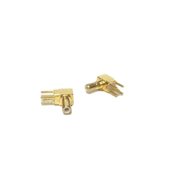 1pc SSMB Male Plug RF Coax Convertor Connector PCB Mount With Solder Post Right Angle Goldplated