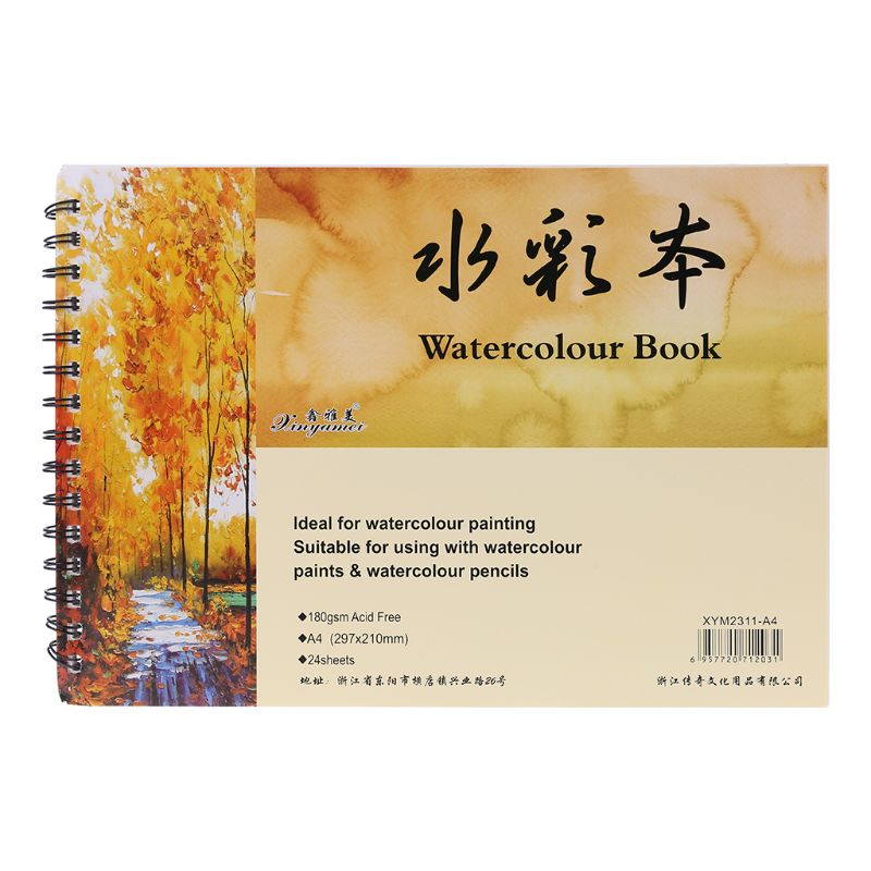 A4 Watercolor Paper Art Artist Sketchbook Sketch Pad Drawing Painting 24 Sheet arts&crafts supplies for kids