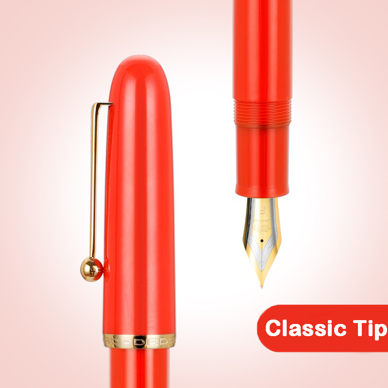 JINHAO 9016 Fountain Pen Acrylic Transparent White Spin Pen EF F M Nib Stationery Office School Supplies Writing Pen PK 9019: black / B