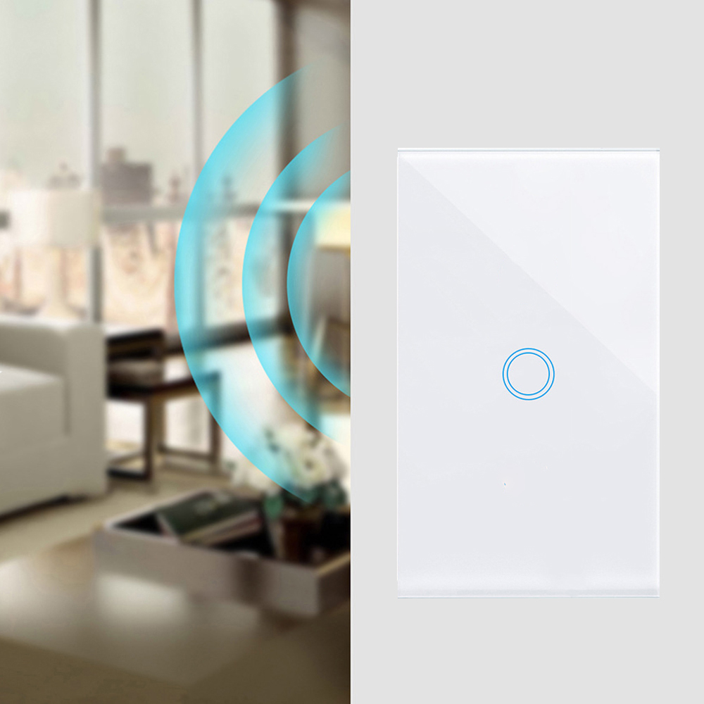 RF433 Wall Light Touch Switch 1gang Switch Support RF 433 433Mhz Remote Control No neutral wire 110V-240V US standard