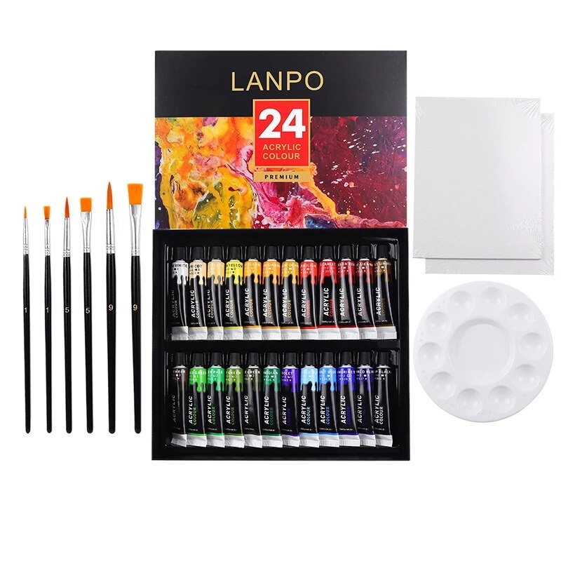 12/24 Colors Profession Acrylic Paints 12ml Artist... – Grandado