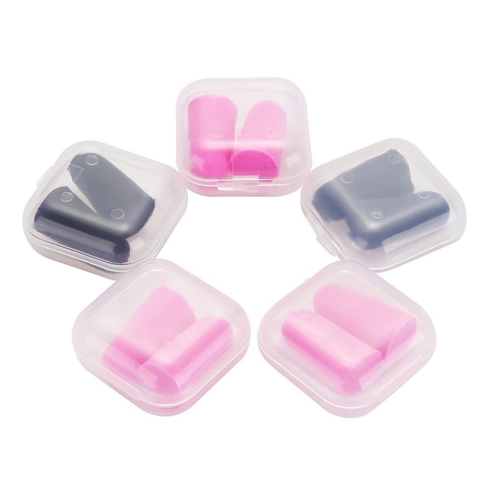 2pcs/box Soft Sleep Soundproof Sponge Sleeping Memory Foam Ear Caps Cups Travel Noise Prevention Earbuds Noise Reduction