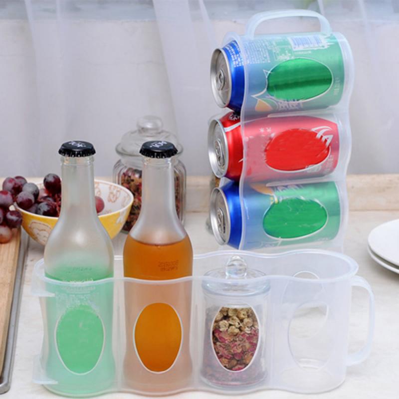 4 Holes Beer Soda Coke Drink Can Fridge Drink Bottle Holder Refrigeration Kitchen Storage Box Organizer Organizador Cocina