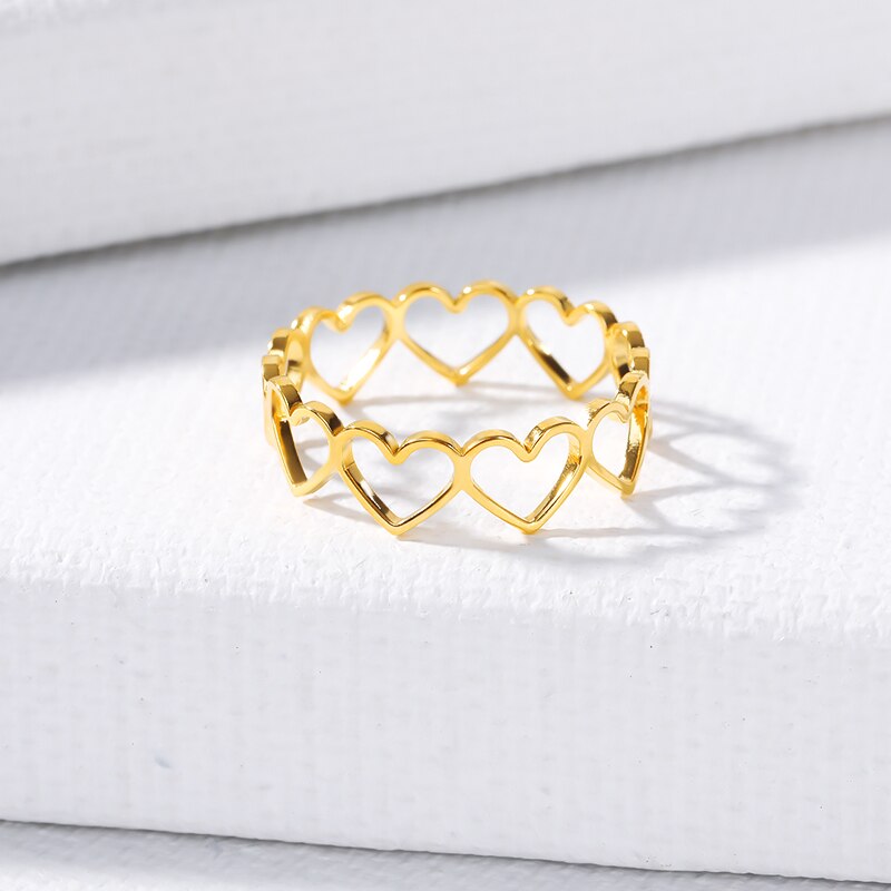 Klassische Einfache Herz Ring Bijoux Femme Welle Für Immer Liebe Herz Finger Ring Schmuck Anti Allergie Hochzeit Band Brithday