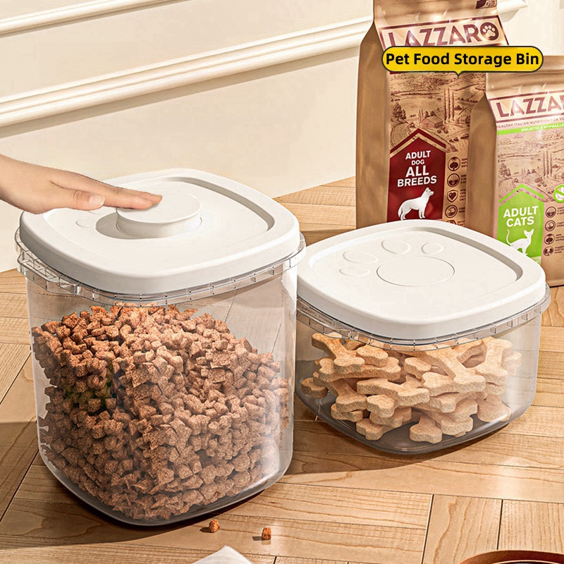 Conteneur hermétique de stockage des aliments pour animaux de compagnie, céréales pour chats et chiens, grande capacité, résistant à l'humidité, réservoir scellé, bac de stockage sous vide pour aliments pour animaux de compagnie