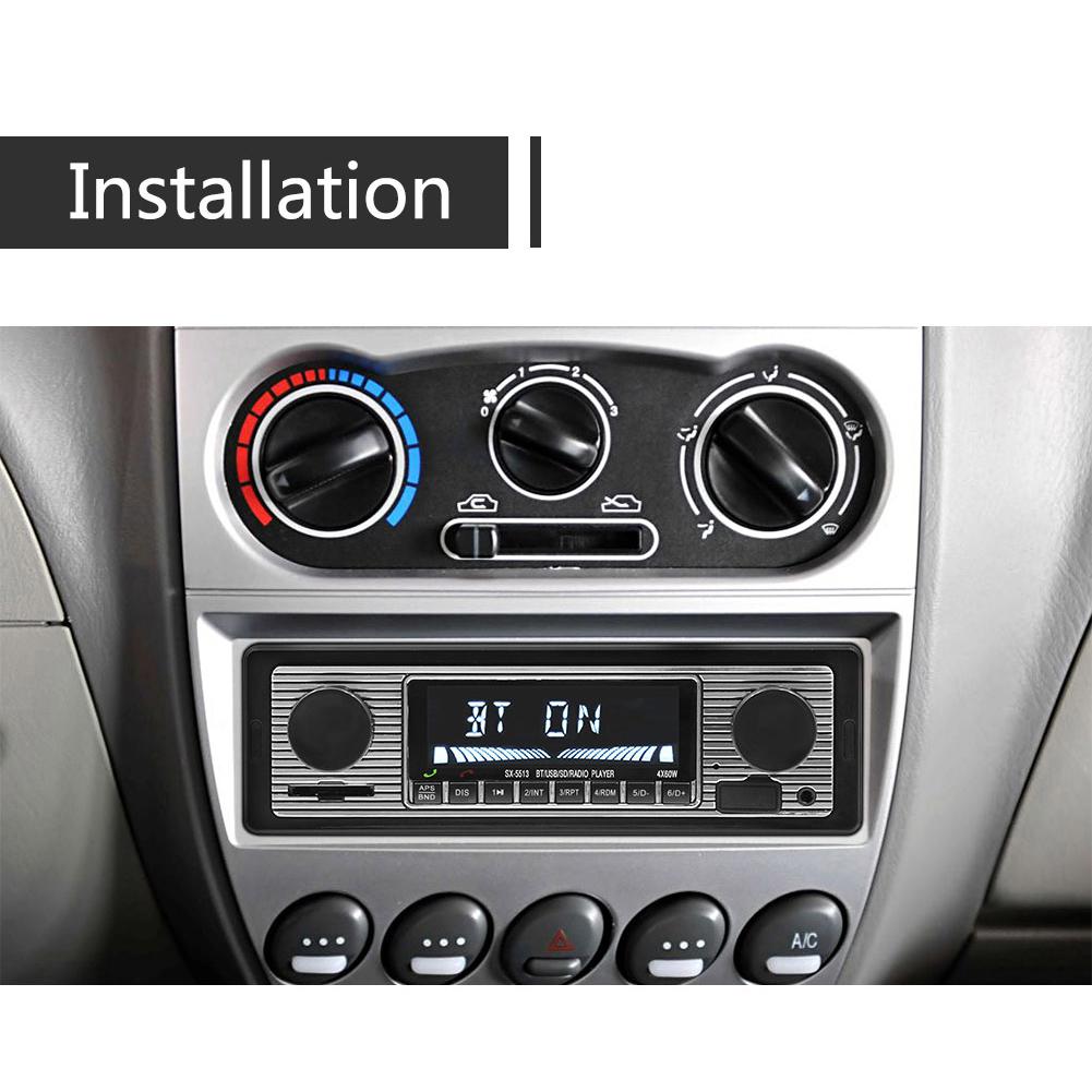 Bluetooth Vintage Autoradio Autoradio Radio Fm Aux Ingang Ontvanger Sd Usb 12V In-Dash Auto Handfree MP3 multimedia Speler