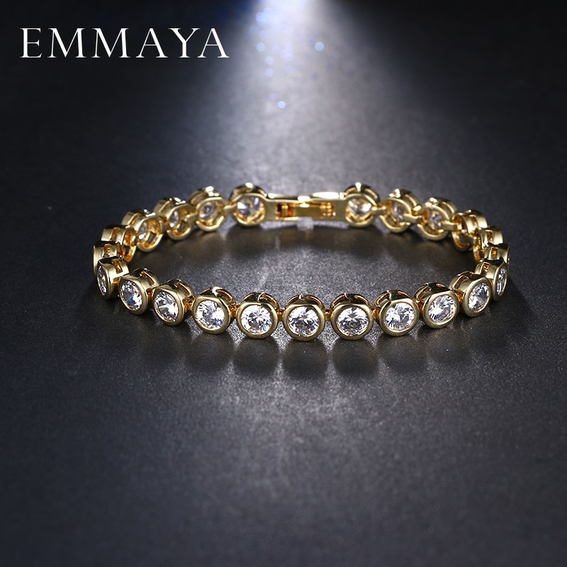 EMMAYA Top Exquisite Round Cz Bracelet Rose Gold-Color Bracelet Austrian Crystals Jewelry Big Discount