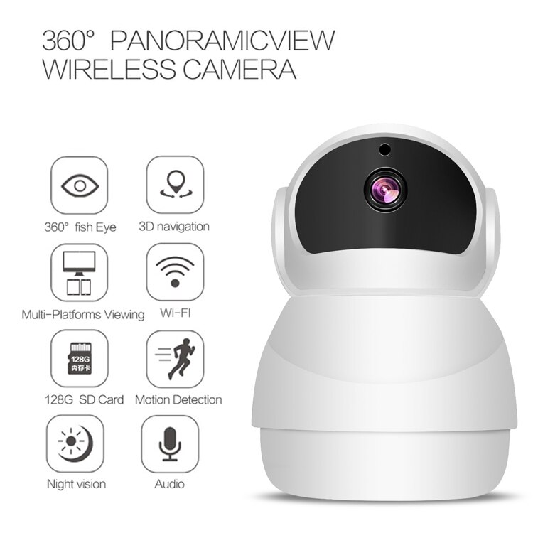 Smart Home Camera 1080P Hd 360 Hoek Panoramisch Wifi Nachtzicht Webcam Video Ip Camera Baby Security Monitor Security camera