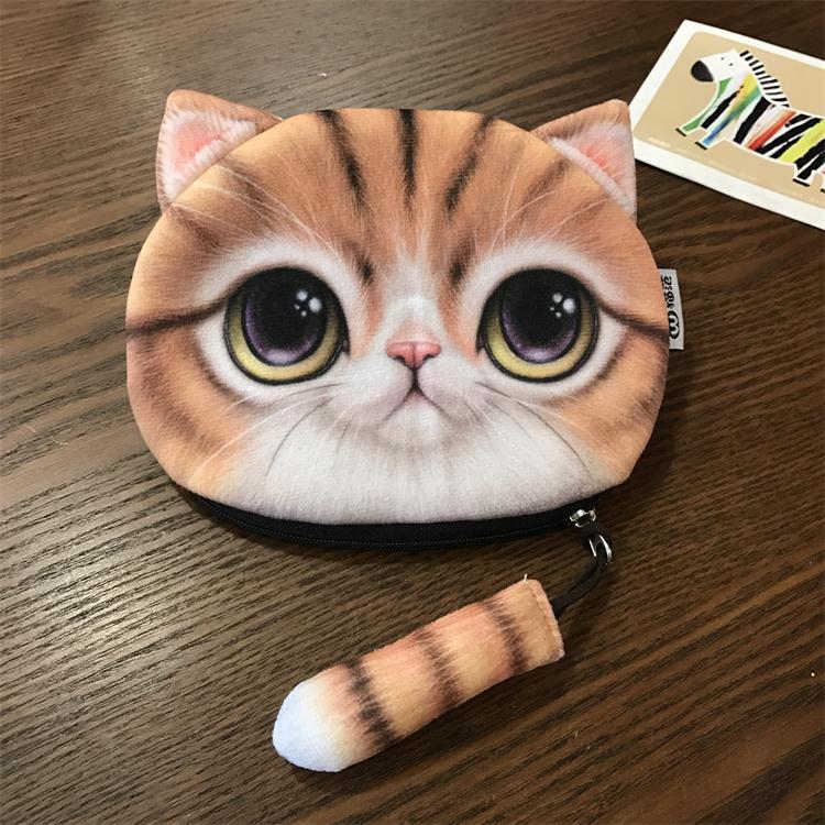 Meow star stof pung kvinder mønt pung dame punge og punge magisk pung mønt taske plys kat mønt pung: C