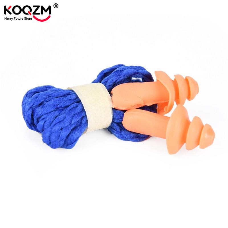 Ear care 10Pcs Soft Silicone Corded Ear Plugs ears Protector Reusable Hearing Protection Noise Reduction Earplugs Earmuff