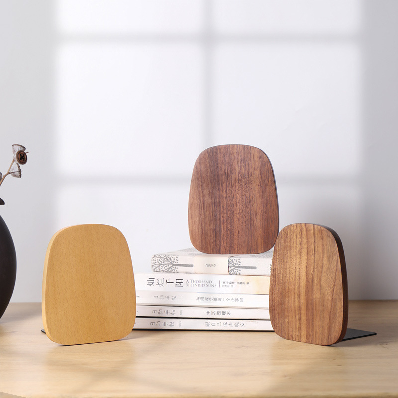 Walnut Wood Book Stand Desktop Organizer Desktop Office Home Bookends Book Ends Stand Holder Shelf