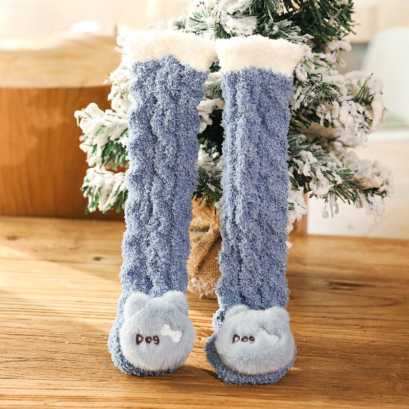 Calcetines suaves de felpa para bebé, invierno, primavera, algodón, gruesos, cálidos, para niños recién nacidos, calcetines altos para niñas y niños, accesorios Kawaii: Bear