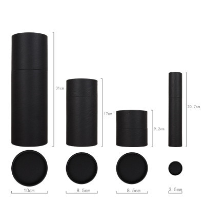 20pcs Black Kraft paper cardboard canister cylinder round jar bottle packaging box paperboard tube