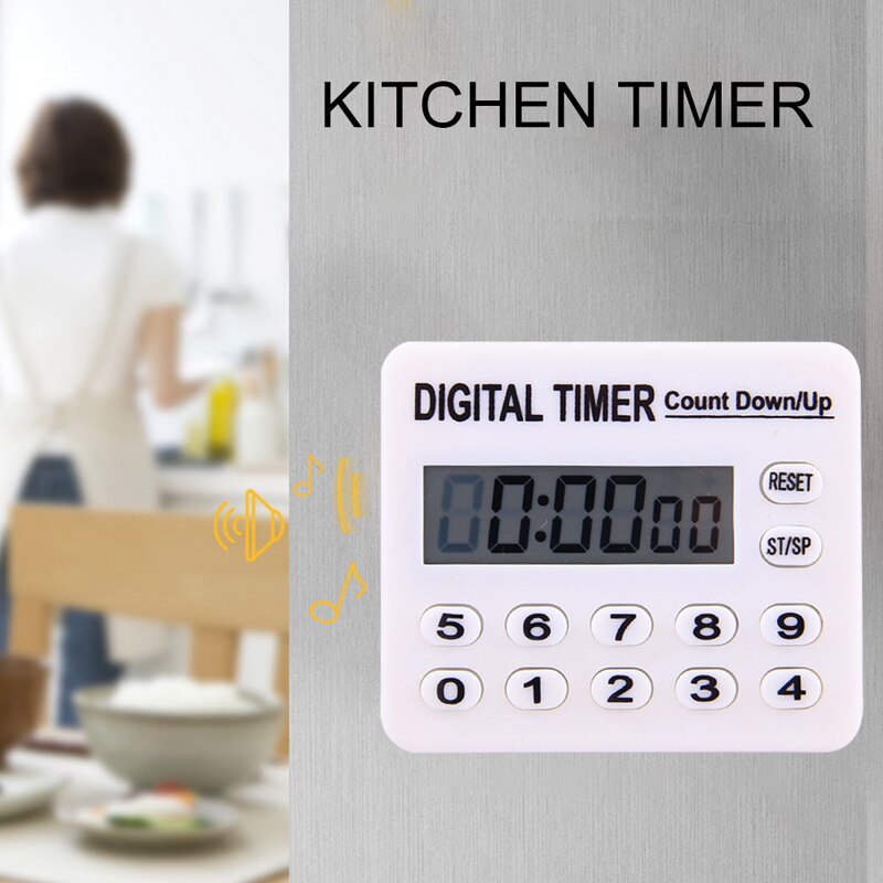 Gloednieuwe Witte Digitale Lcd Keuken Koken Sport Timer Klok 12 Key Count /Down Timer Kookwekker Kookwekker