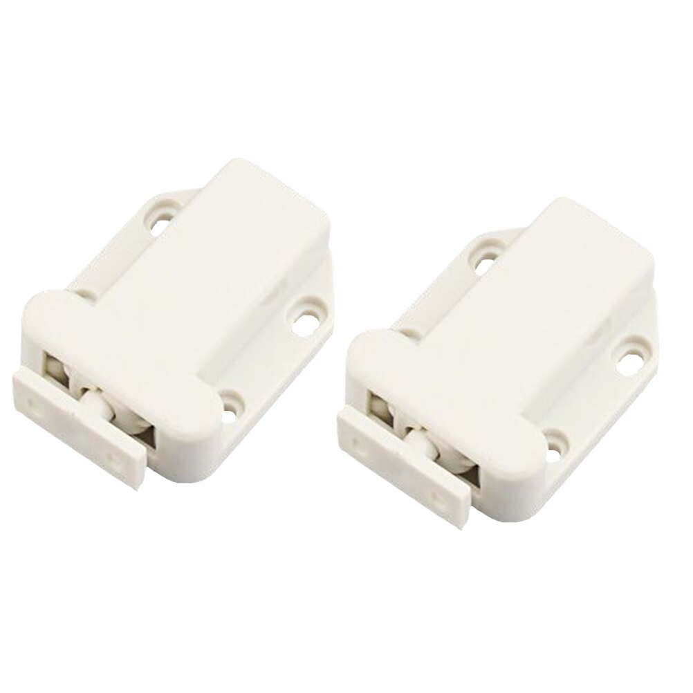 4 pcs Self-locking Door Catch Door Drawer Cabinet Catch Push To Open Device for Furniture Cabinet Cupboard (White)