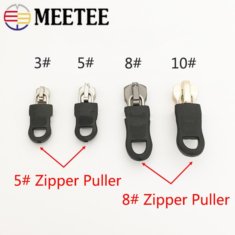 Meetee 50Pc Plastic Removable Zipper Puller for 5# 8# Jacket Coat Zipper Pull Head DIY Garment Detachable Zip Silder Repair Kits
