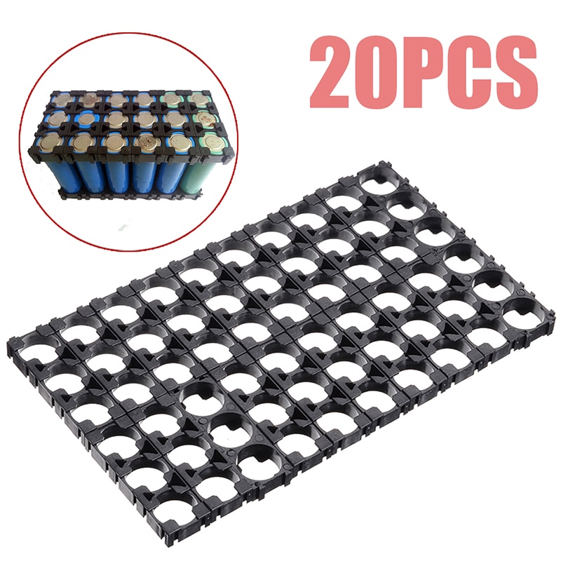 20pcs 18650 Battery Holder Shell Plastic Lithium Radiating Shell Storage Holder Bracket 6x2x0.8cm PlasticBattery Storage Boxes