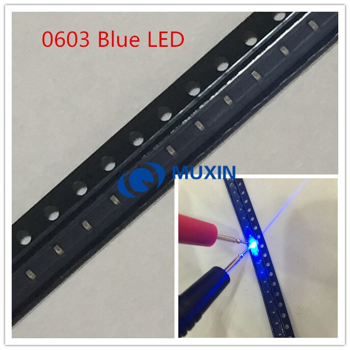 300pcs 0603 SMT Chip Lamp (1608) blauw SMD 20mA 3V LED Light Emitting Diode Lamp Surface Mount LED SMT Elektronica Componenten