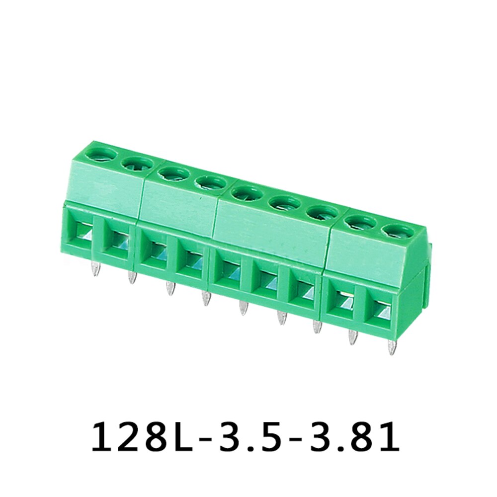 20 stk/parti, pcb skrueklemme elt 128-3.5-2p, 3.5mm pitch 2p 300v/10a ,  rohs, frit skib!
