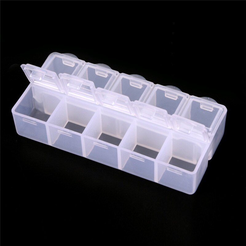 Pilulier Transparent Portable 10 Cases, 1 unité, boîte à médicaments hebdomadaire, 2 tailles, étui de voyage