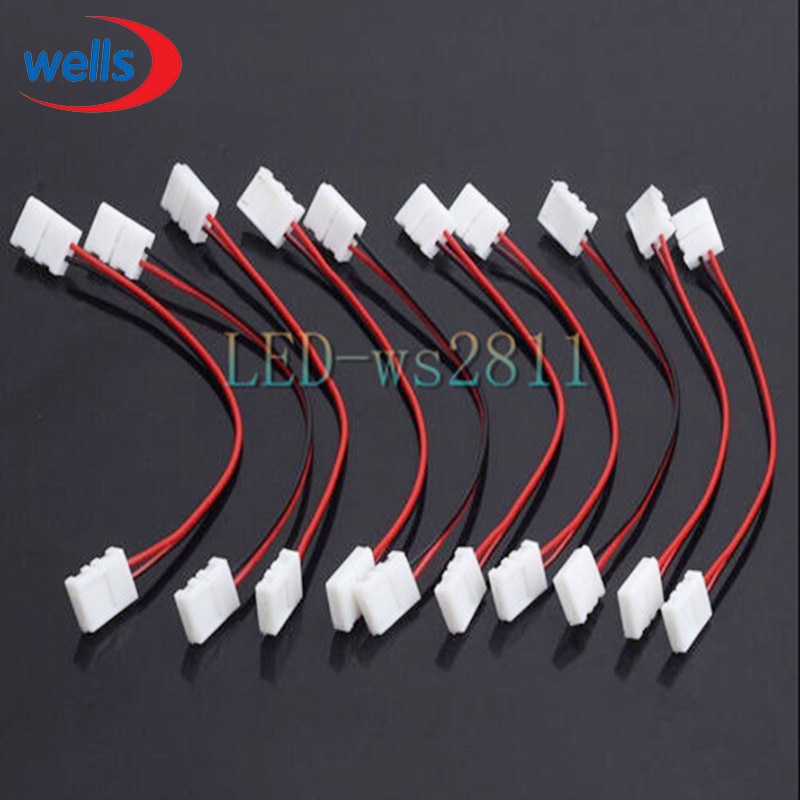 5Pcs 2pin 3pin 4pin 8Mm 10Mm Led Pcb Adapter Connector Voor 3528 5050 Enkele Kleur Rgb Led strip Licht