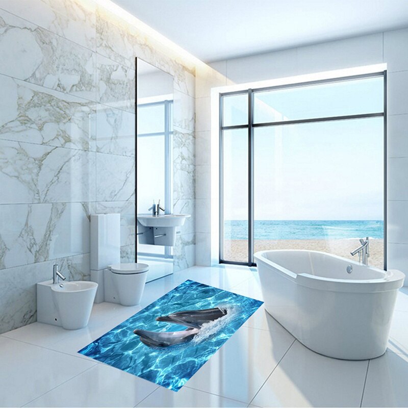 3D Dolfijn Zelfklevende Verwijderbare Muur Sticker Waterdicht Diy Decals Floor Stickers Voor Thuis Slaapkamer Woonkamer Badkamer
