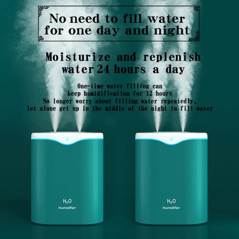 2200ml Double Nozzle Air Humidifier Essential Oil Aroma Diffuser With Coloful LED Aromatherapy Diffuser Ultrasonic Humidifiers