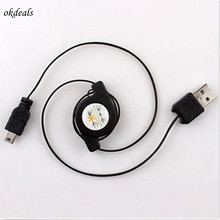 USB A Male naar MiNI USB B 5 Pin Opladen Data Sync Cable Black Retractable Data Sync Kabel Data Kabels