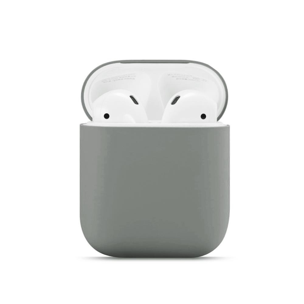 Dla Airpods 1/2 miękkie silikonowe słuchawki pokrywa Air Pods Case Earpods akcesoria zestaw słuchawkowy rękaw ochronny Apple Airpods 2 Case: gray