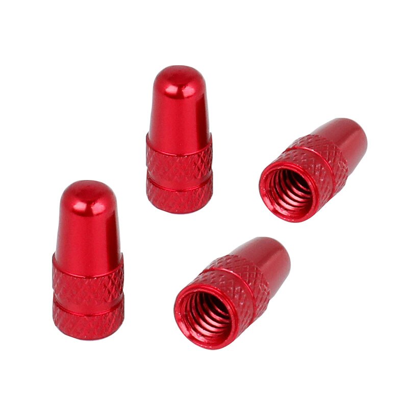 Deemount 4 Stks/partij Cyclus Ventieldopje F/V Nozzle Presta Threading Moer Cnc Geanodiseerd Aluminium Deksel Deksel Licht Gewicht multi Kleuren: Red 4PCS