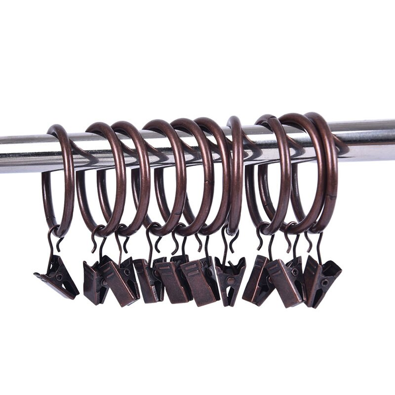 10 stück schwarze gardinenringe aus metall, aufhängeringe für gardinen und stangen, 8 größen