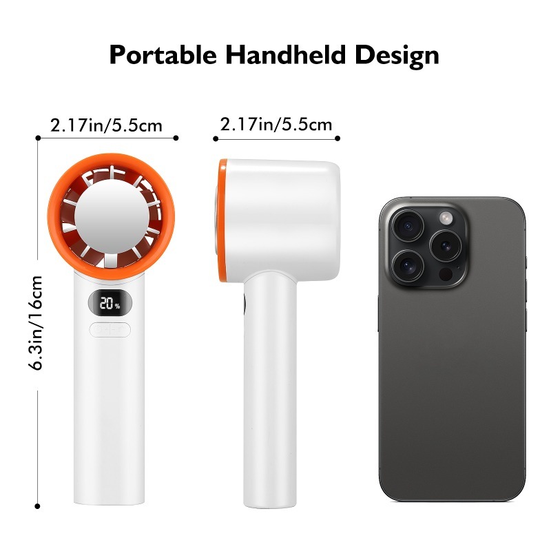 Mini ventilador portátil de 3000mAh, 120 velocidades de viento, refrigeración instantánea con modo de hielo, ventilador de mano, ventiladores eléctricos recargables por USB, ventilador de Camping