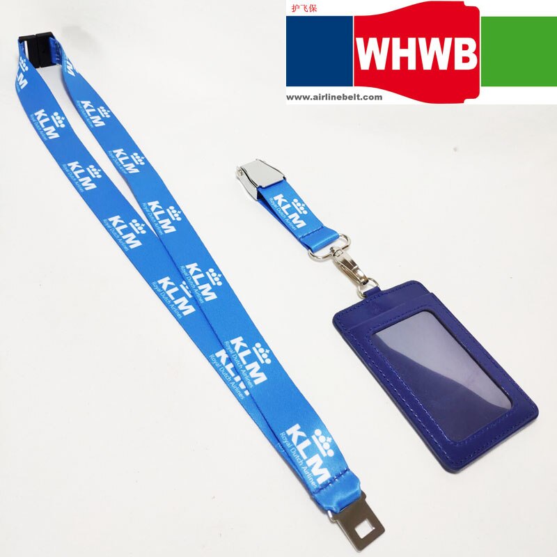 KLM Koninklijke Nederlandse Airlines-Koninklijke Luchtvaart lanyard ID badge card case houder pilot flight crew bedrijf kantoor telefoon bandjes: Rood