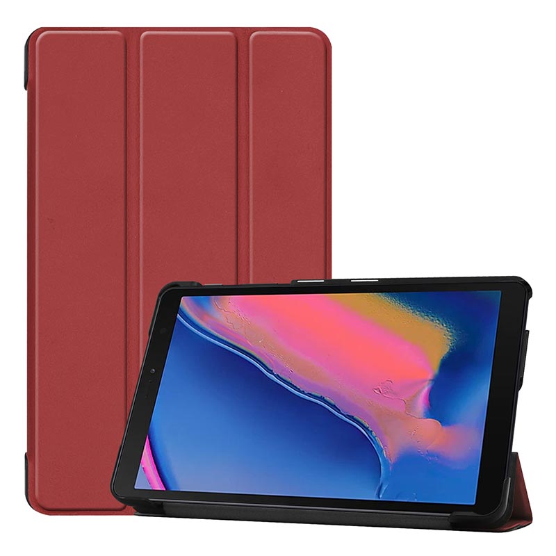 Case For Samsung Galaxy Tab A 8.0 inch S Pen Ultra Slim Leather Magnetic Stand Cover For Galaxy Tab SM-P200 SM-P205 Funda: Red wine